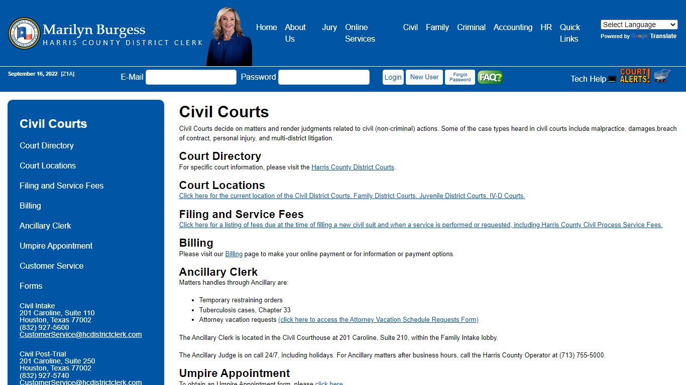 Office of Harris County District Clerk - Marilyn Burgess | Civil Court ...